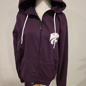 KANSAS WILDCATS Mens SMALL Purple Full-Zip Hoodie Jacket with Hood